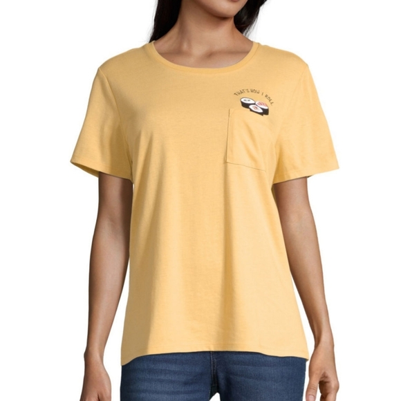 2 for 18$ NWT graphic tee mustard color m/l/xl - Picture 2 of 5